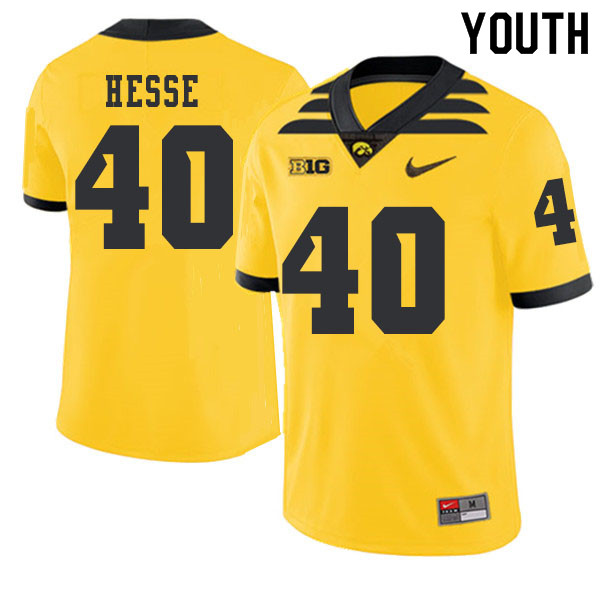 2019 Youth #40 Parker Hesse Iowa Hawkeyes College Football Alternate Jerseys Sale-Gold